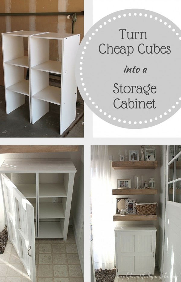 Check out how to build this DIY storage cabinet from cheap storage cubes