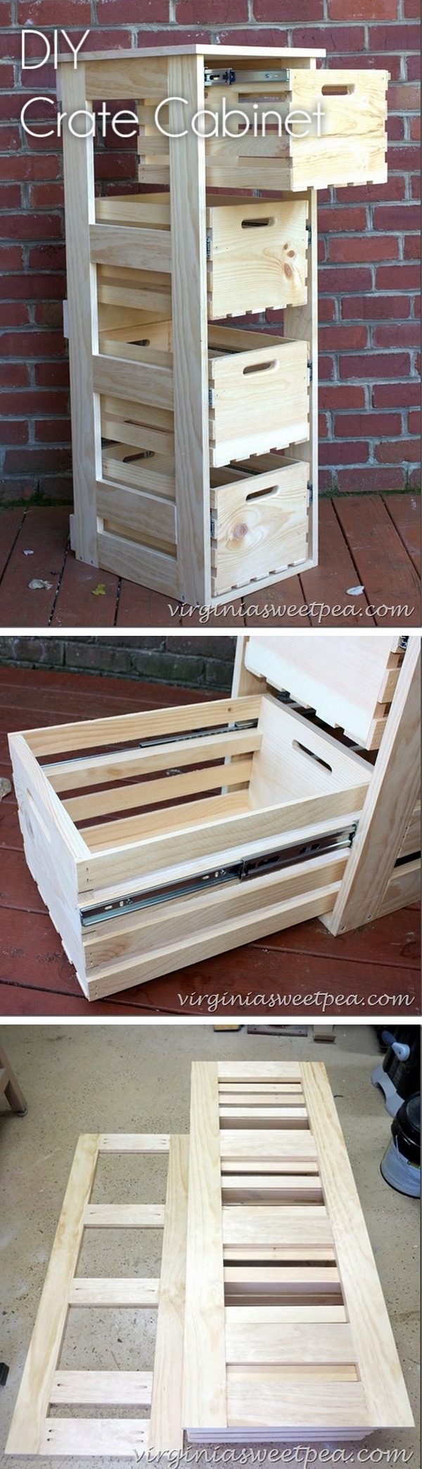 Check out how to build an easy #DIY crate cabinet with sliding drawers #rustic #HomeDecorIdeas
