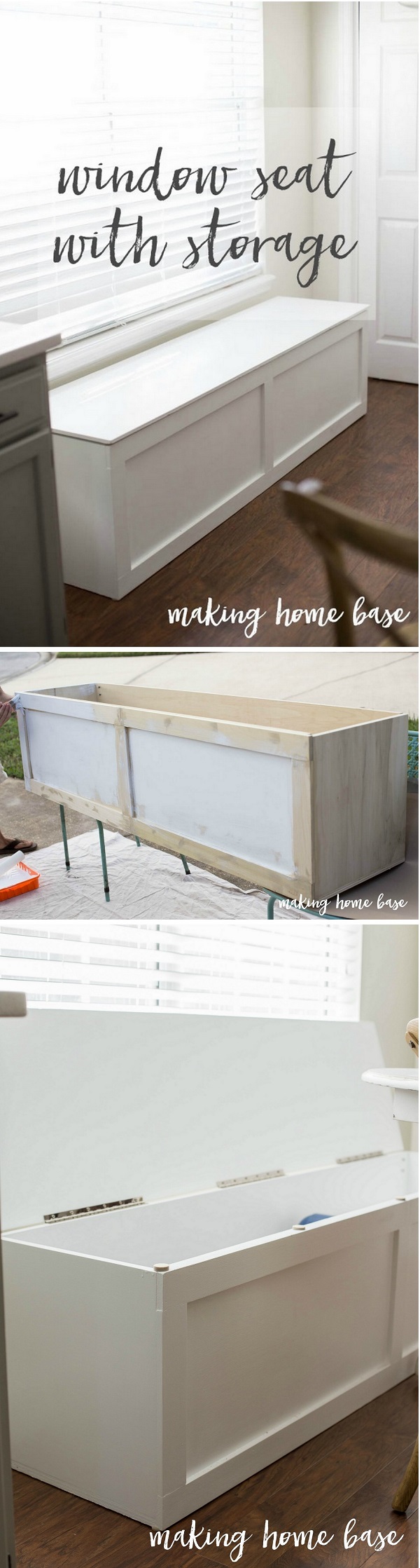 Check out how to build an easy DIY window seat with storage