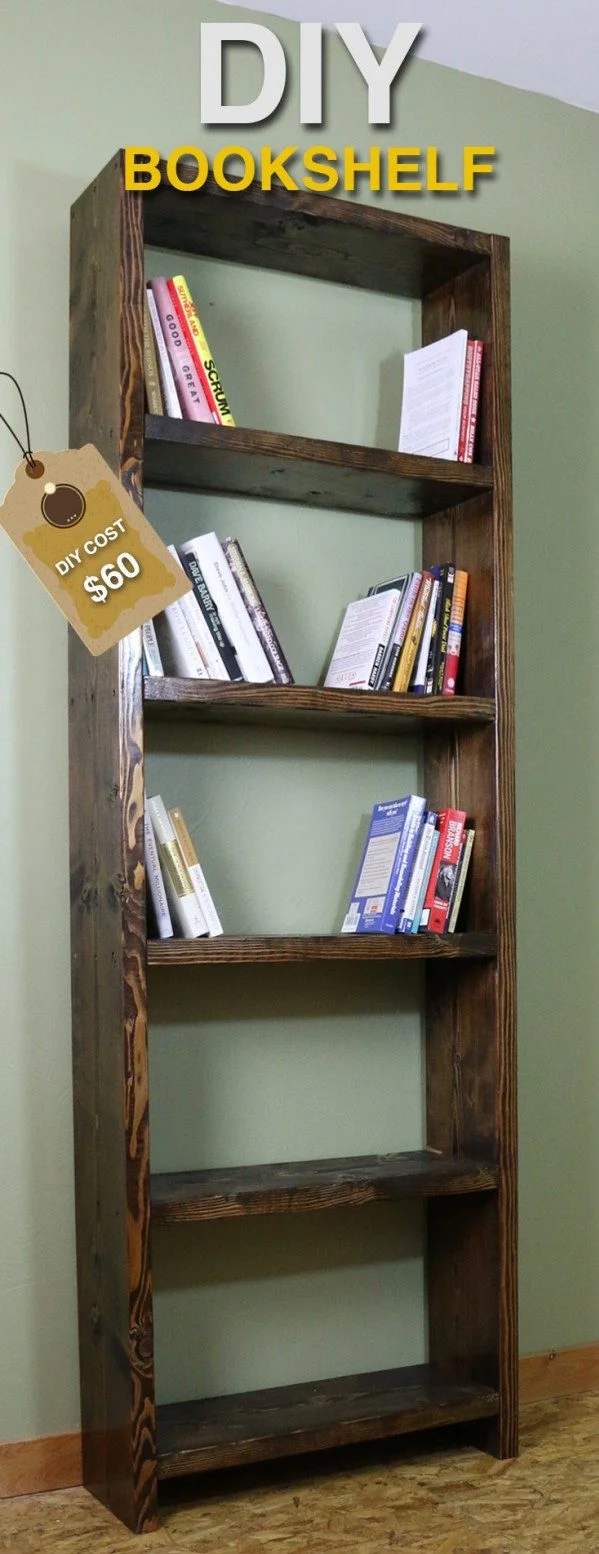 DIY rustic bookshelf