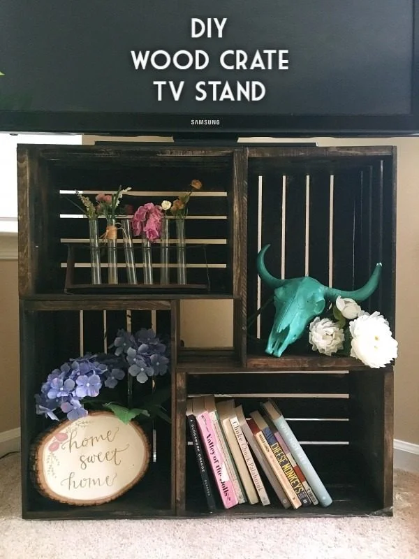 rustic tv stand from crates