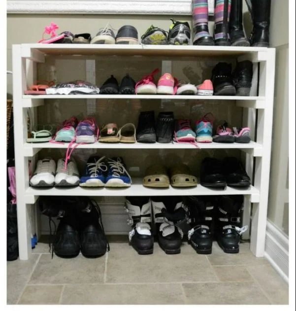 tiered diy shoe rack