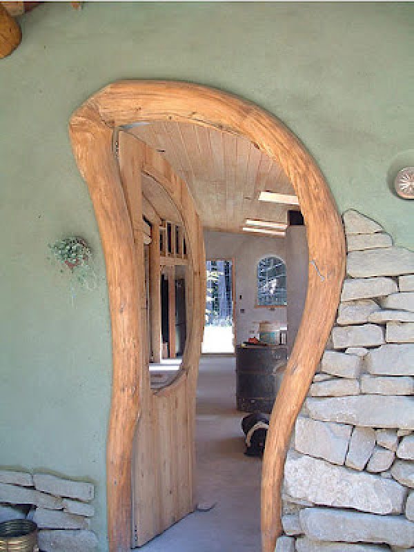 Cob house doorway inspired by nature 