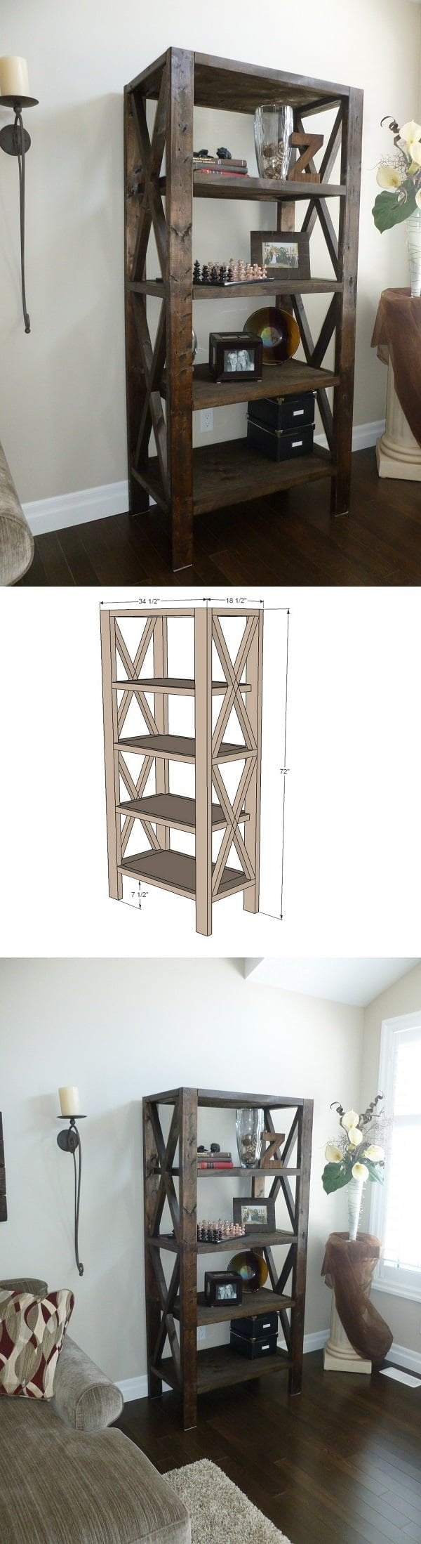 X tall bookshelf  