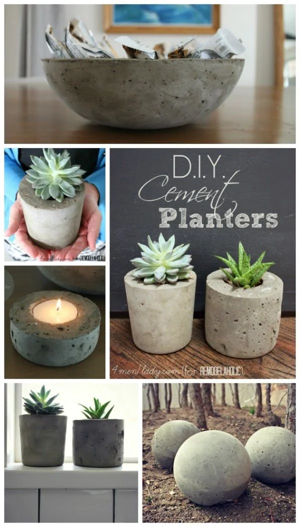Check out how to make easy DIY concrete planter pots