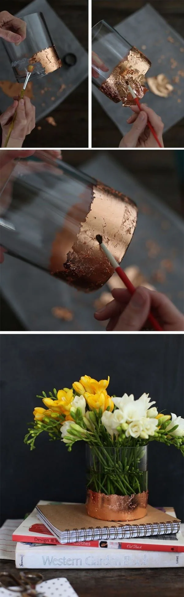 Check out how to make a DIY gold leaf vase
