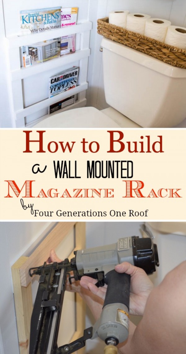 How to build a DIY wall mounted magazine rack in the bathroom