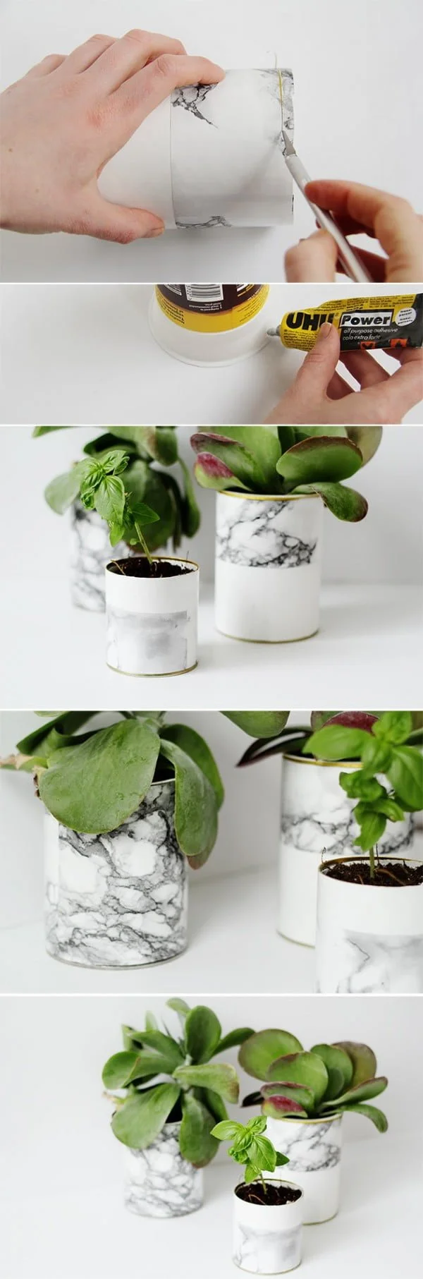 Check out how to make DIY faux marble planter pots