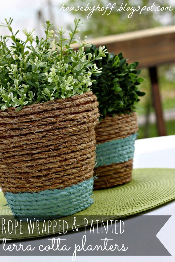 Check out how to make DIY rope terracotta planters