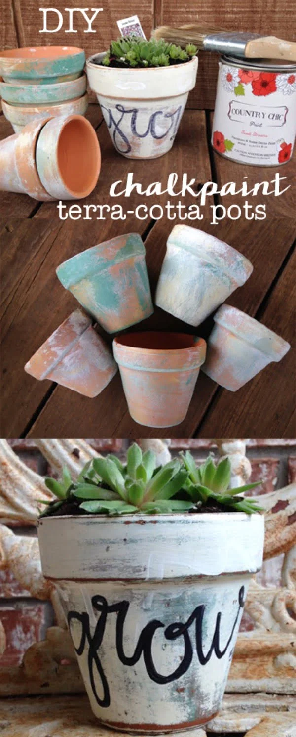 Check out how to make DIY chalkpaint terracotta pots