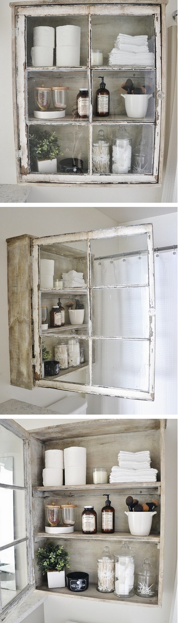 How to build a DIY bathroom cabinet from an old window