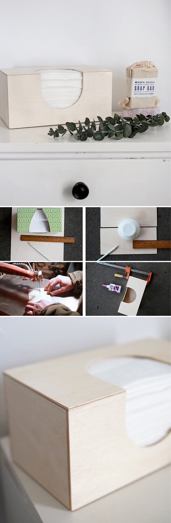 How to make this easy DIY wooden tissue box cover