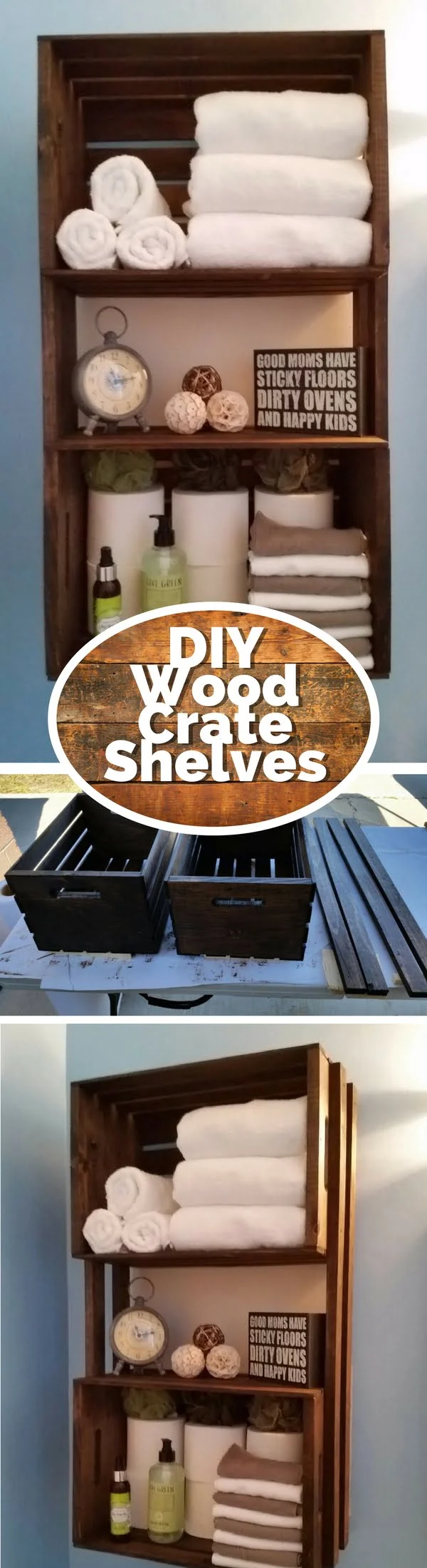 Check out how to build a DIY rustic towel rack from wood crates @istandarddesign