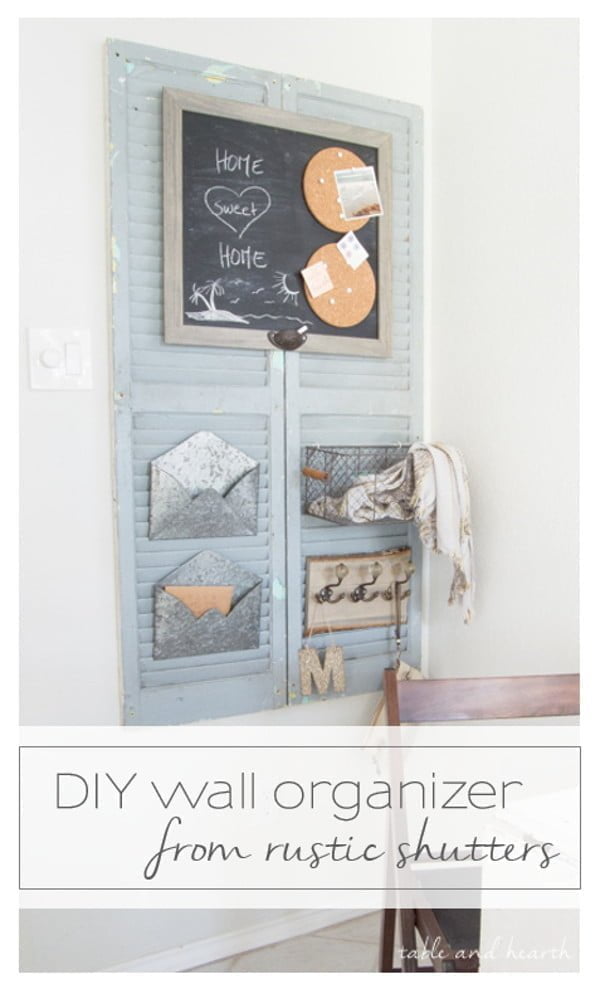 How to build a DIY wall organizer from old shutters 