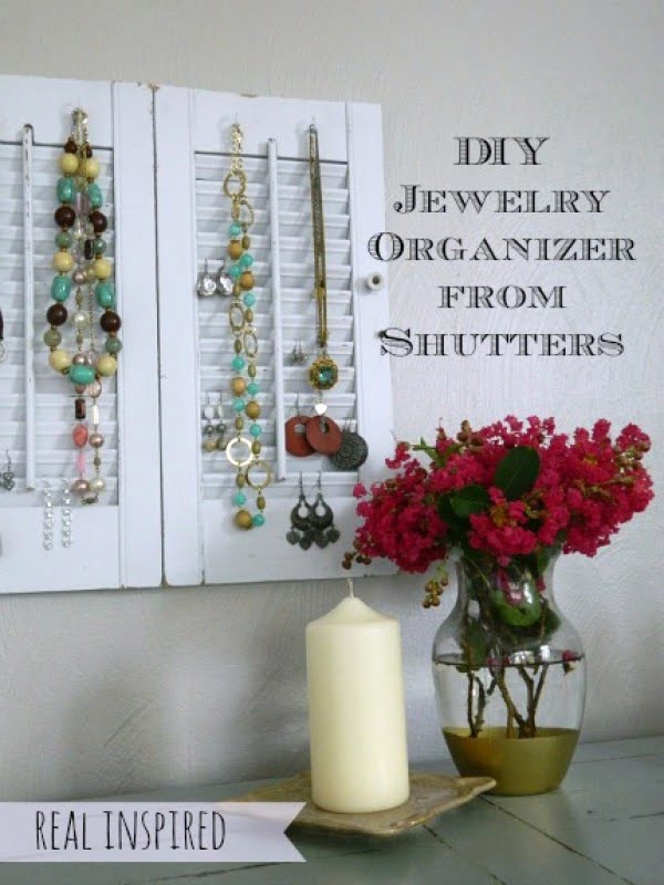 How to make a DIY jewelry organizer from old shutters 