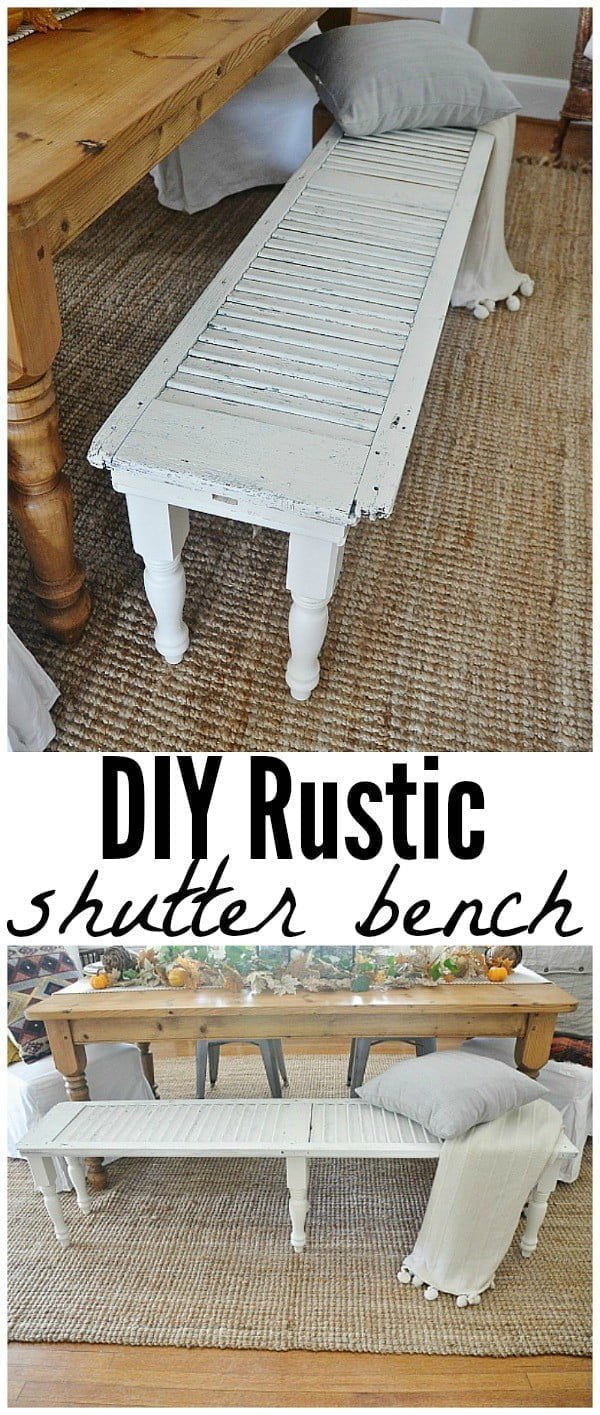 How to make a DIY rustic shutter bench 