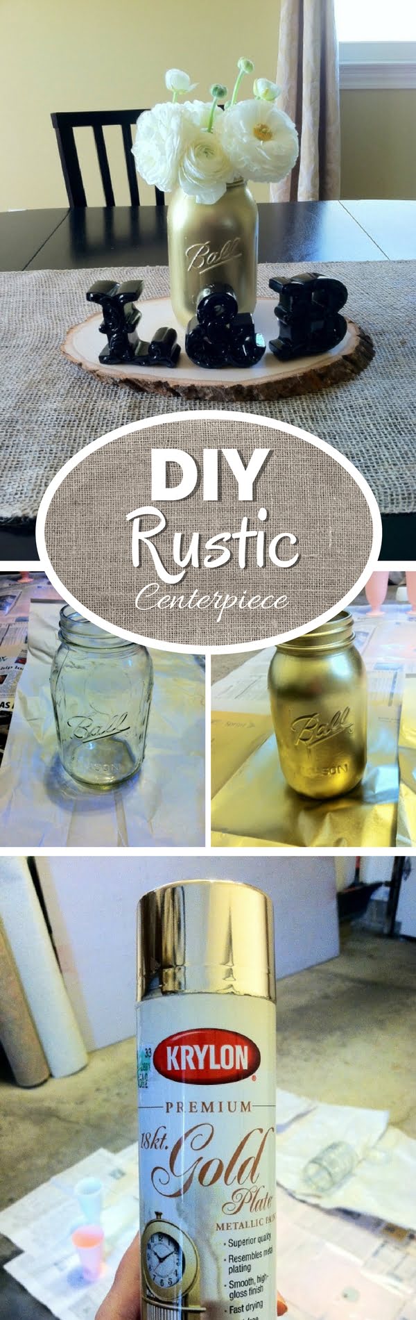 How to make an easy DIY wood slice centerpiece