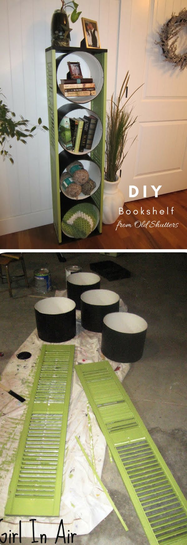 How to build a DIY bookshelf from old shutters 