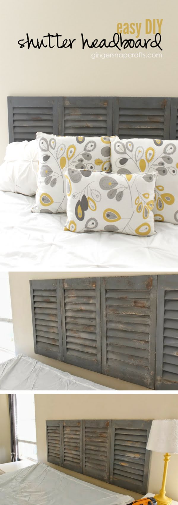 How to make an easy DIY headboard from old shutters 