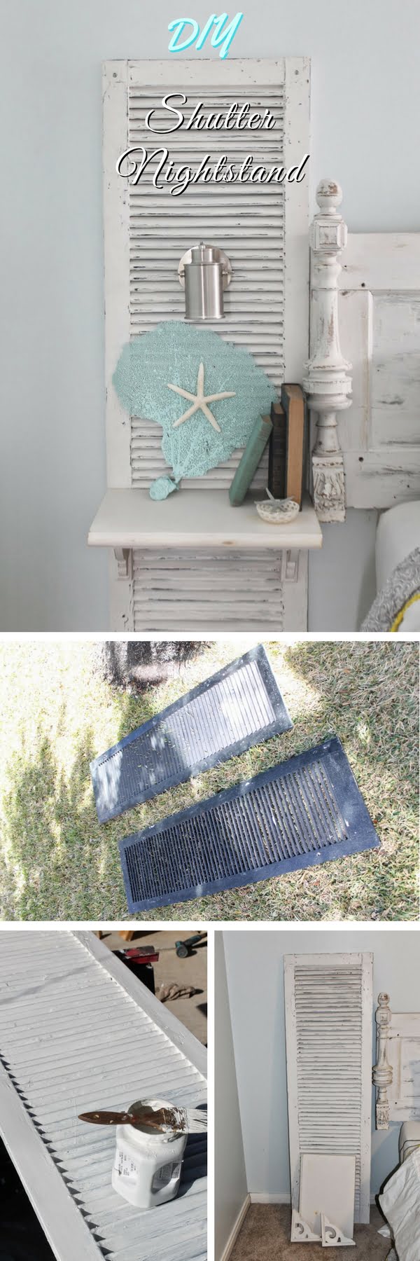 How to make a DIY nightstand from an old shutter 