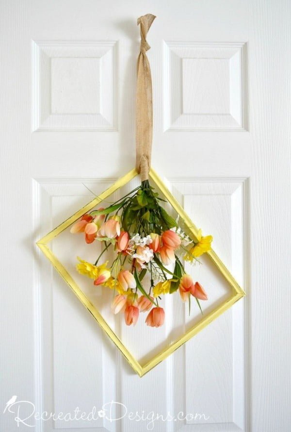 How to make a DIY wreath from a thrift store picture frame 