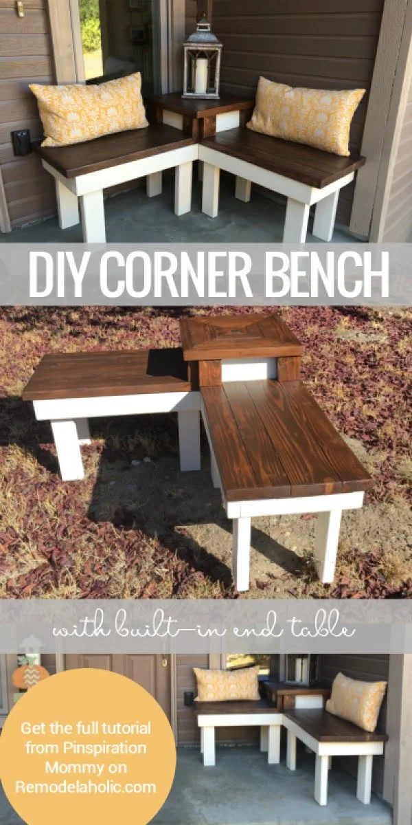 Check out the tutorial on how to make an easy DIY corner bench
