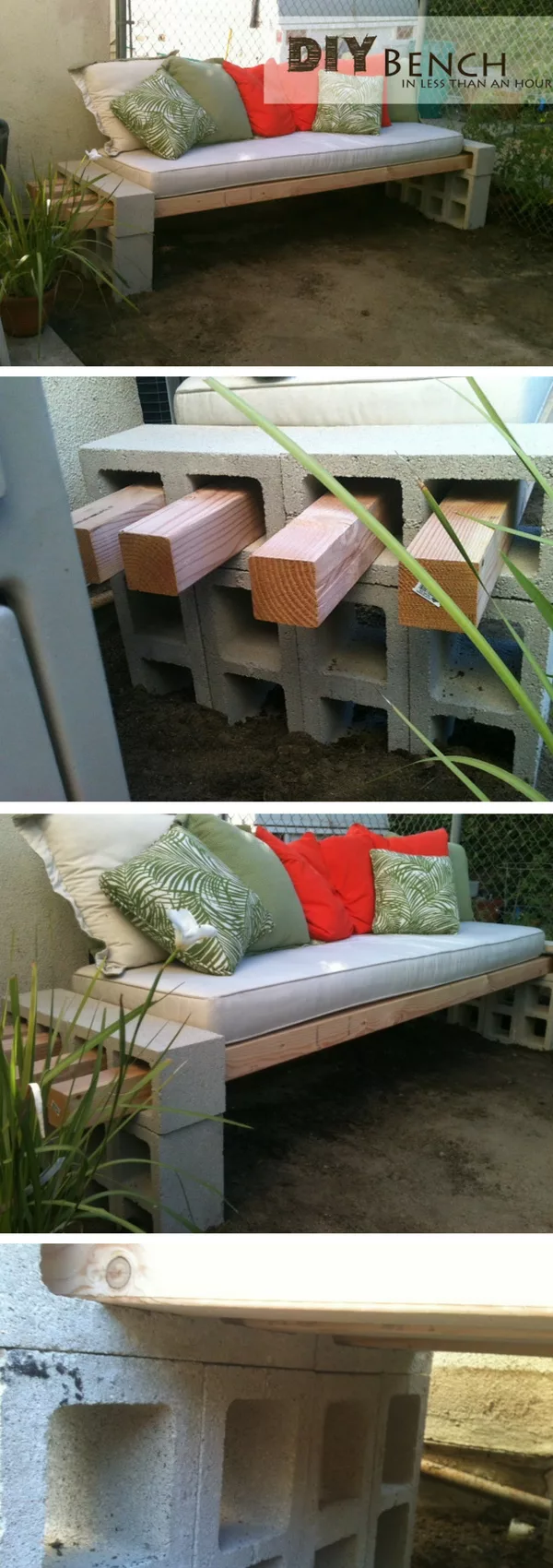 Check out how to build a quick and easy DIY bench for the outdoors