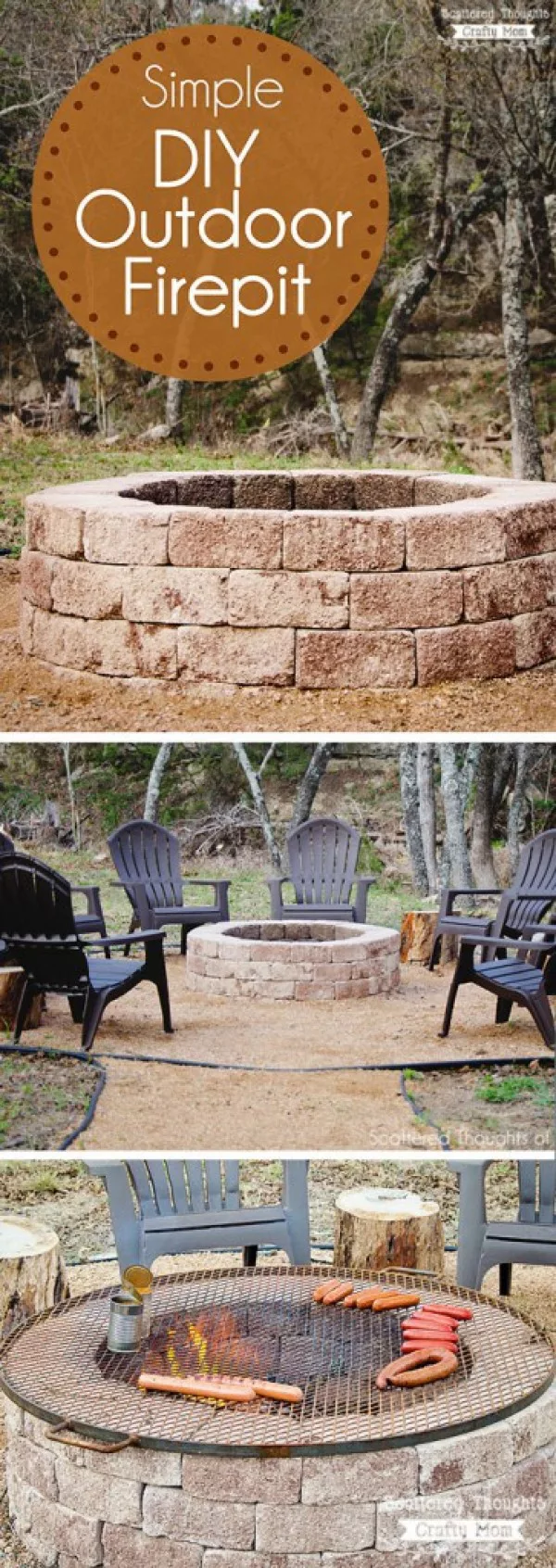 Check out the tutorial on how to make a simple DIY outdoor fire pit