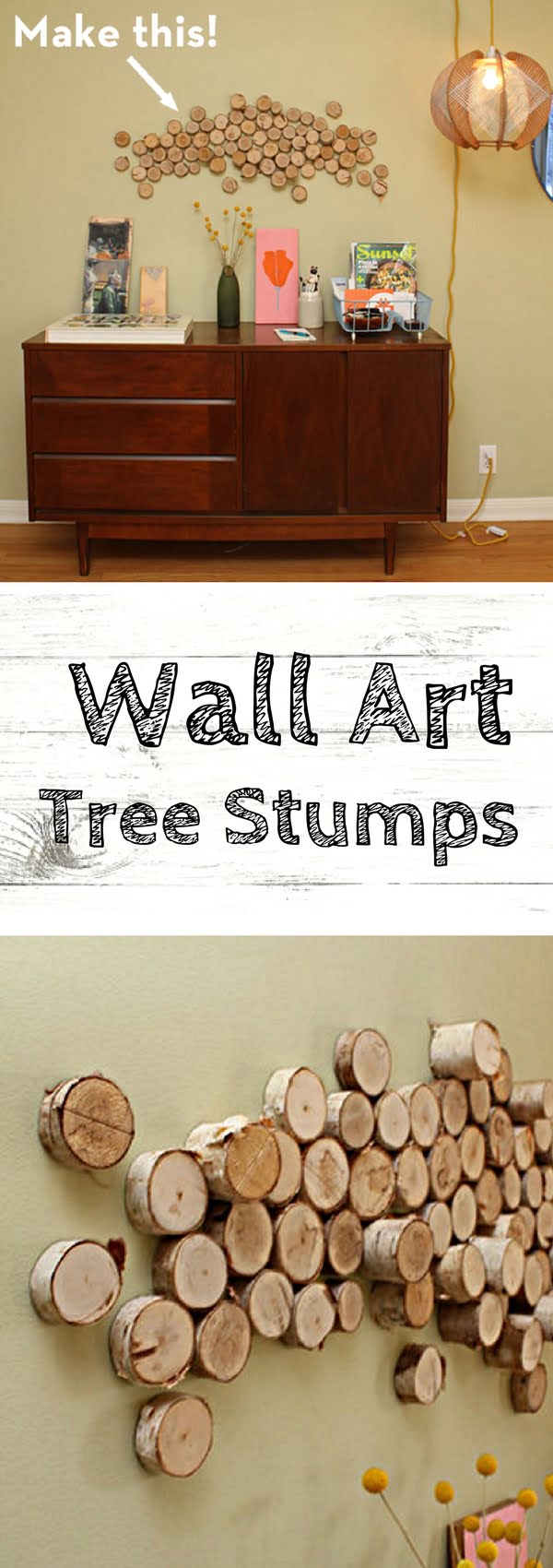 How to make DIY wall art from slices of tree log