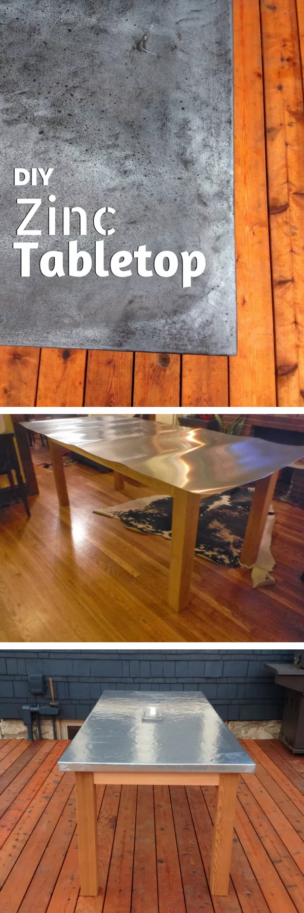 Check out how to build a DIY outdoor table with zinc tabletop