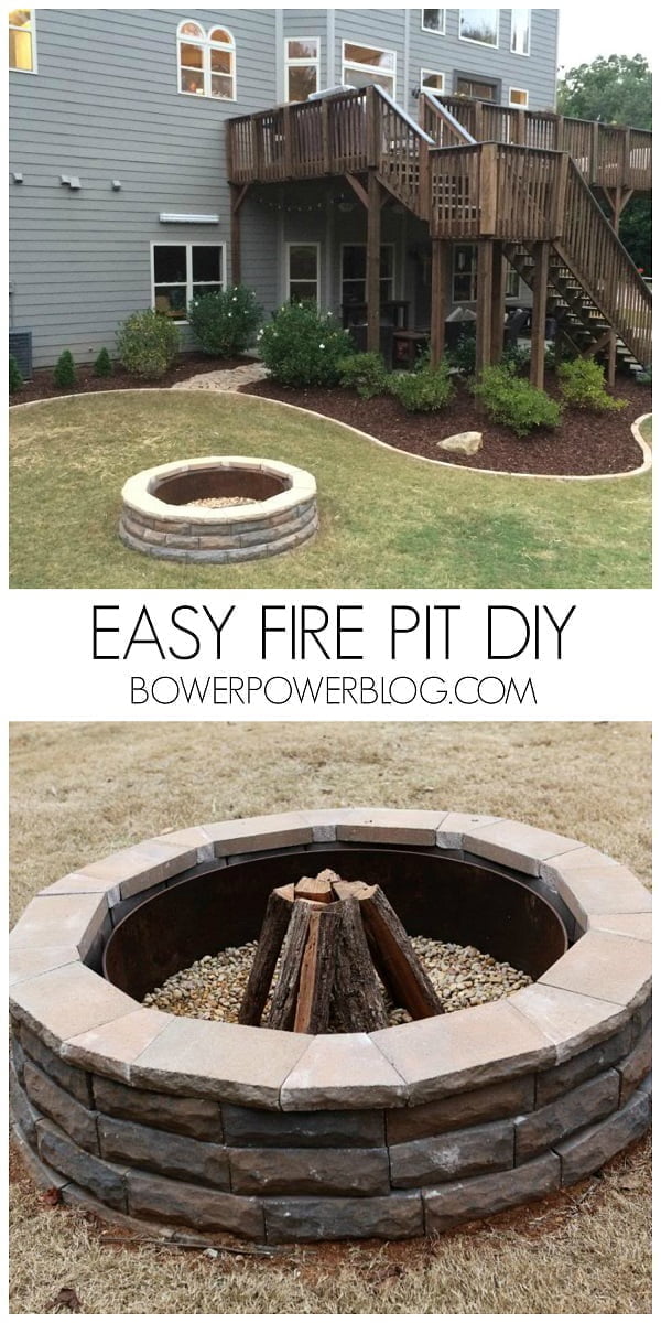 How to make a  fire pit in your backyard. Great project and tutorial!