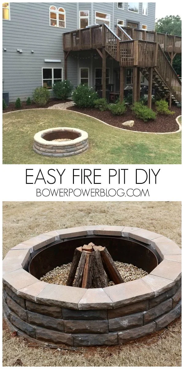 How to make a fire pit in your backyard. Great project and tutorial!