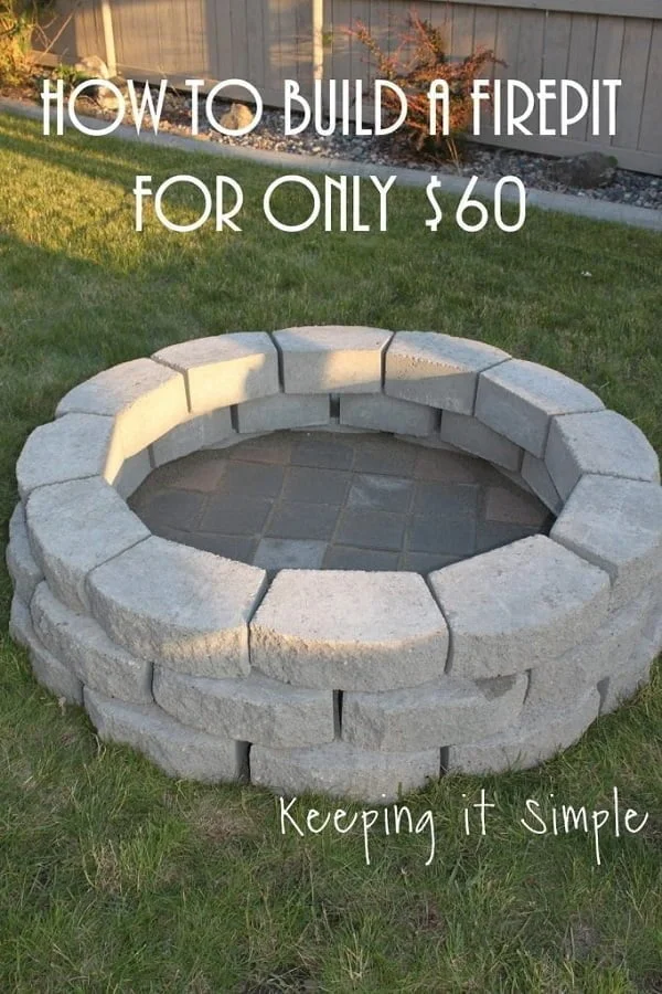 How to make a fire pit in your for under $60. Great idea!
