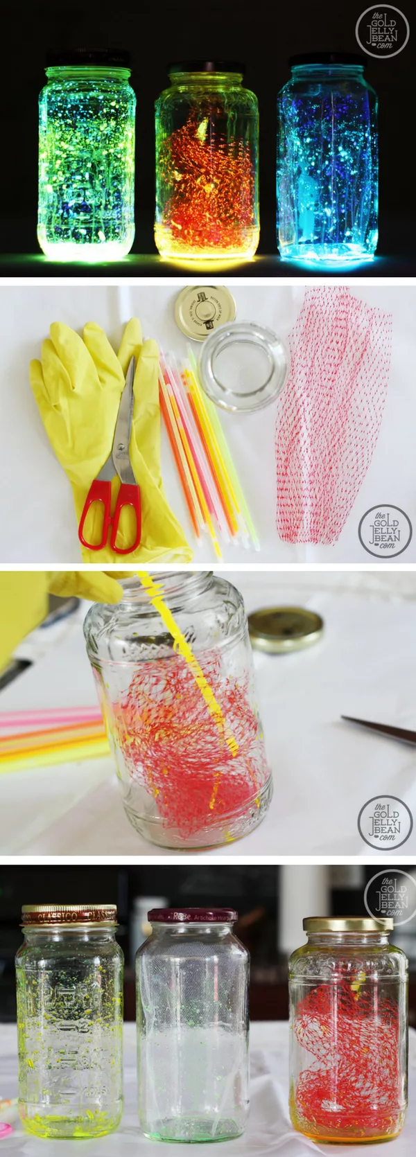 How to make easy DIY outdoor glow jar lights