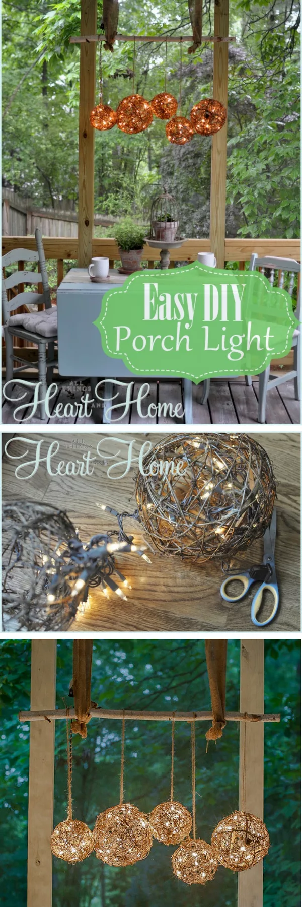 How to make an easy DIY outdoor orb chandelier