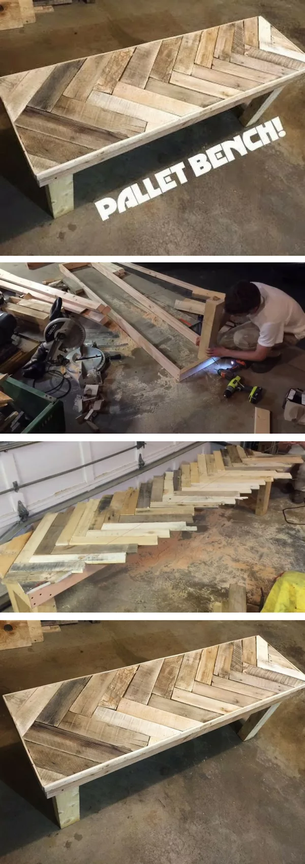 Check out the tutorial on how to make a DIY pallet bench
