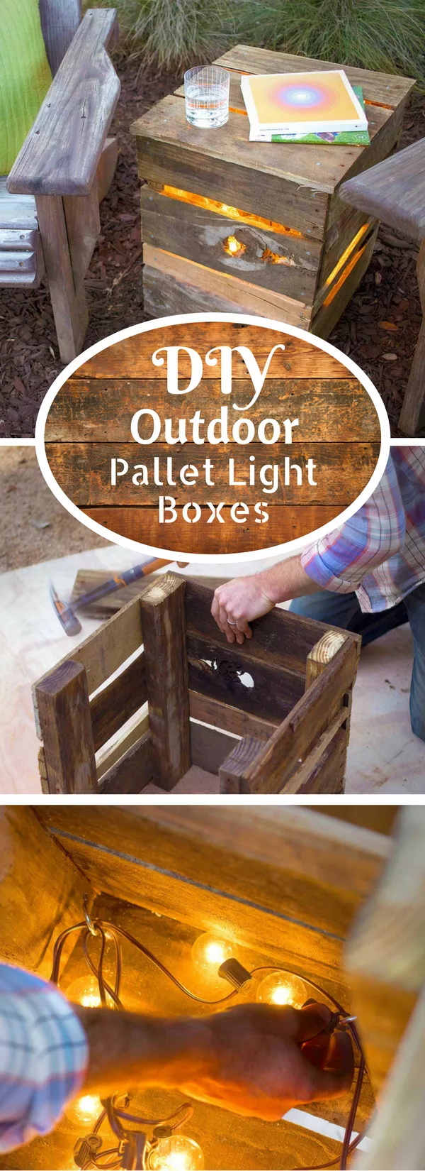 How to make easy DIY outdoor pallet lights