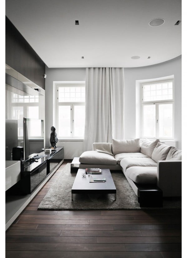 35 Gorgeous Ideas Of Dark Wood Floors, Decorating Living Room With Hardwood Floors