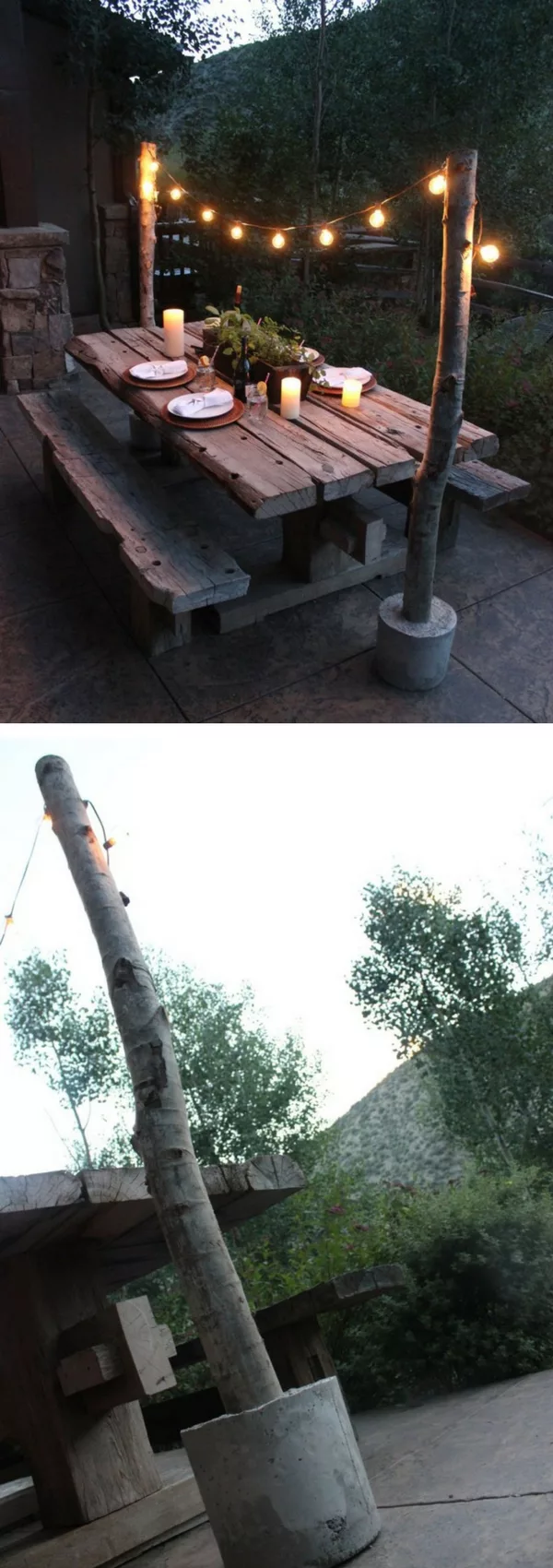 How to make easy DIY outdoor string light poles