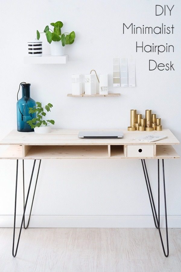 Check out this idea for a  minimalist hairpin desk. Looks easy enough!  @istandarddesign
