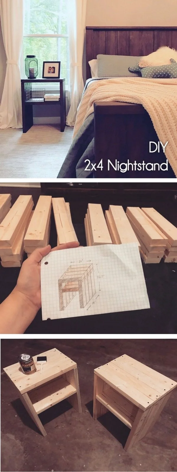 20 Crafty 2x4 DIY Projects That You Can Easily Make - Check out how to make a   nightstand from 2x4s  