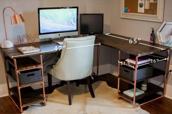 copper and pipe desk