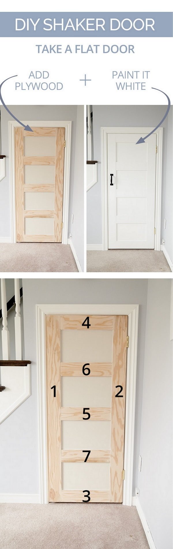 16 Easy DIY Door Projects For Amazing Decor On A Budget   Diy Shaker Door 