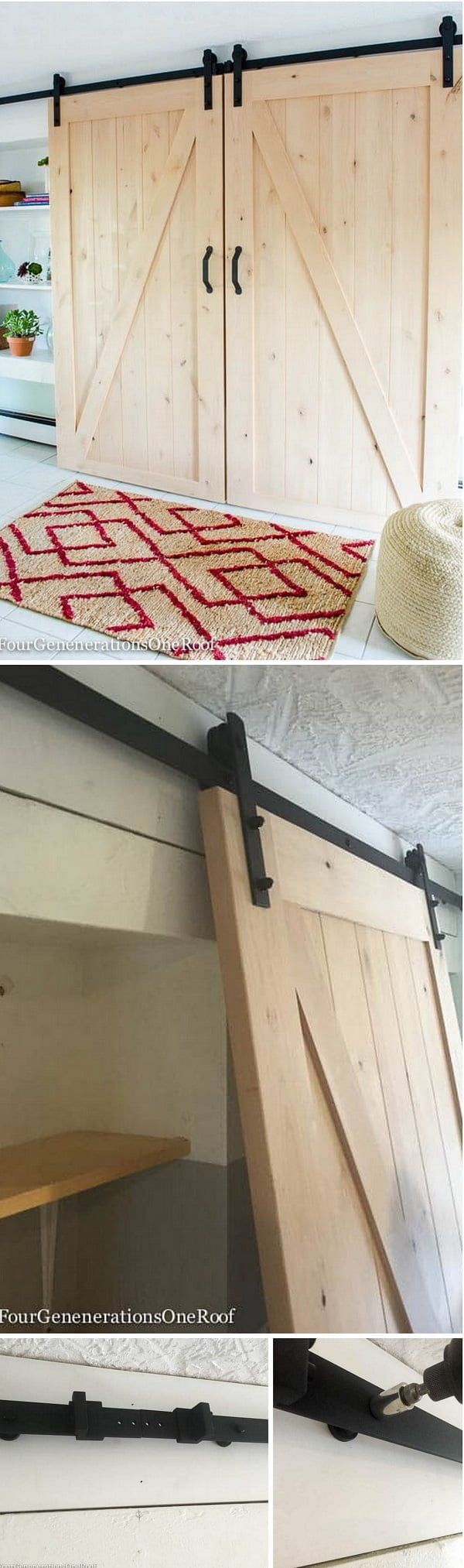 How to make DIY sliding double barn door 