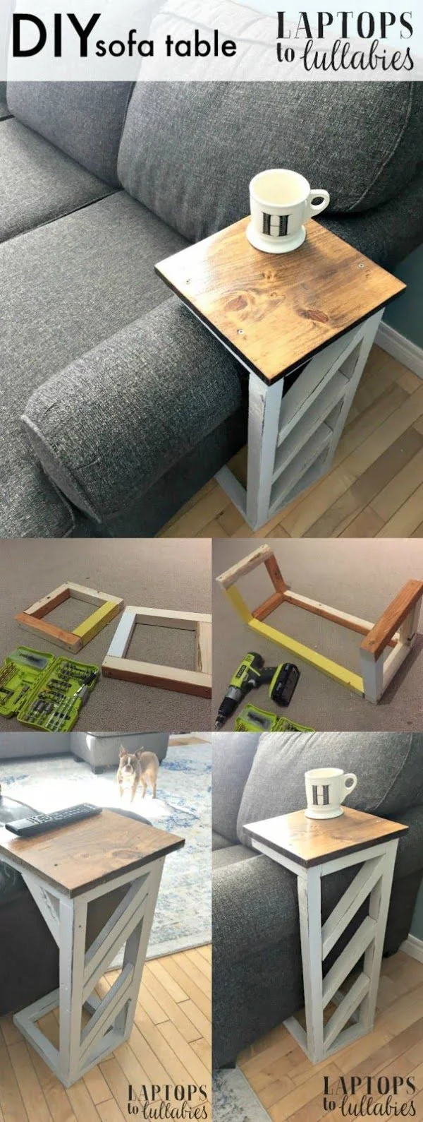 18 Easy DIY Sofa Side Tables You Can Build on a Budget - Check out the tutorial how make an easy DIY sofa side table