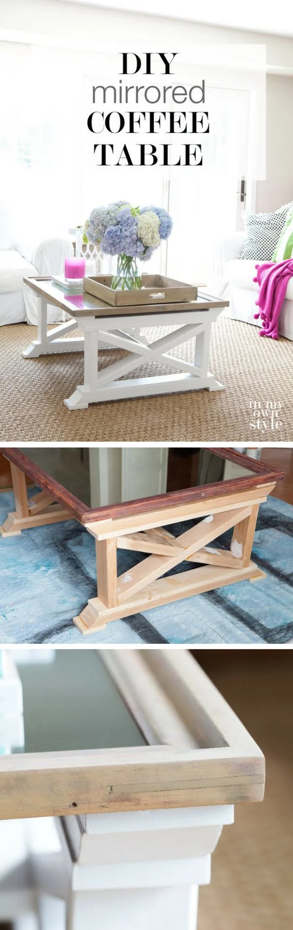 20 Crafty 2x4 DIY Projects That You Can Easily Make - Check out how to make a DIY mirror coffee table from 2x4s