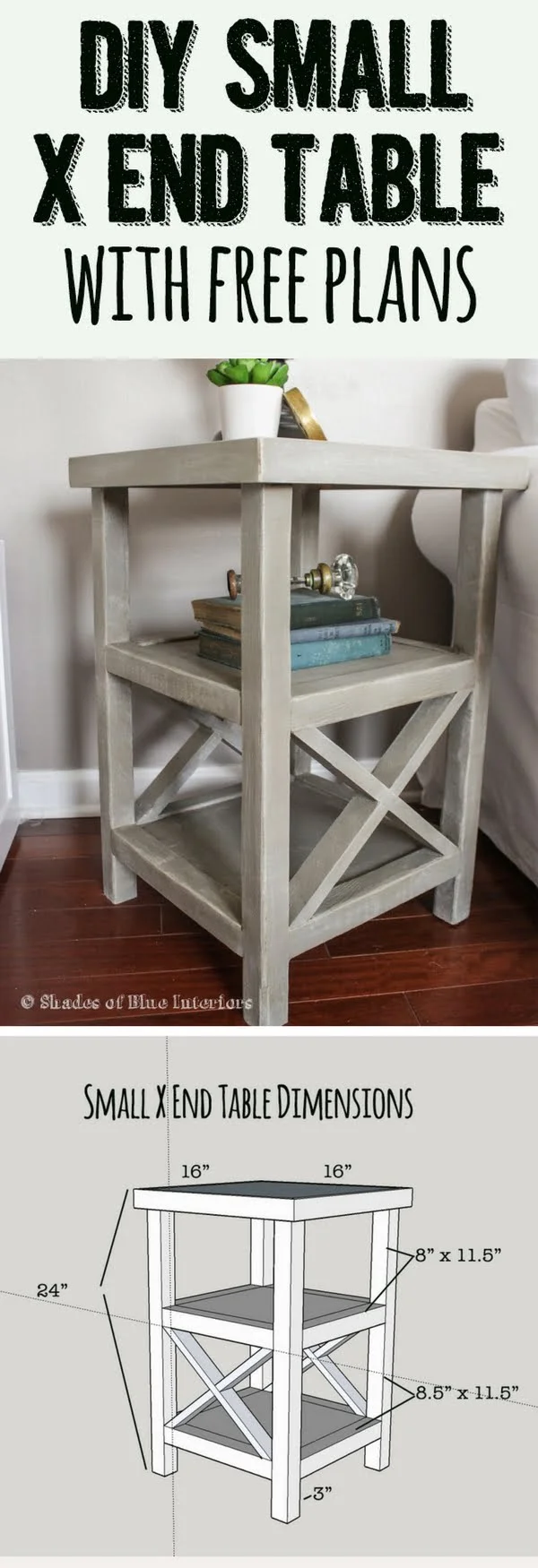 18 Easy DIY Sofa Side Tables You Can Build on a Budget - Check out the tutorial how make a small DIY sofa X end table