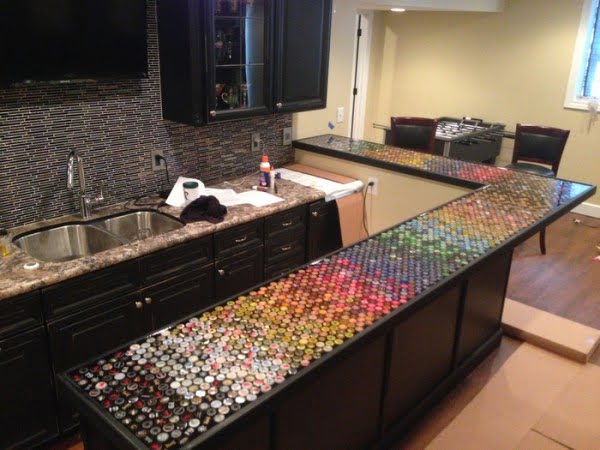 How to build a  bottle cap bar top 