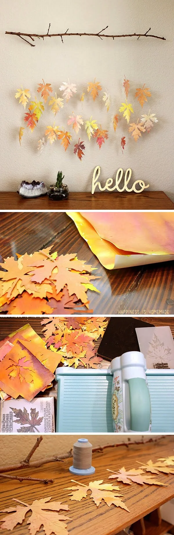 Check out the tutorial how to make a DIY faux fall leaf garland from paper