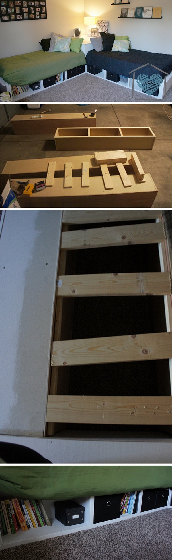 How to build a DIY corner storage bed